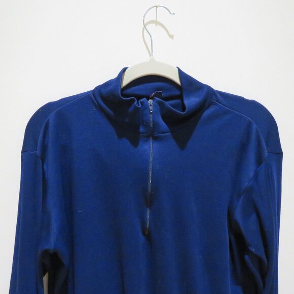 VINTAGE PATAGONIA Capilene Made in USA Baselayer 1/4 Zip Top Navy Outdoor Gorp - Picture 4 of 12
